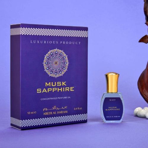 Abeer Al Haram Musk Sapphire Floral Attar (Gold Musk, Musk, Amber, Woody)