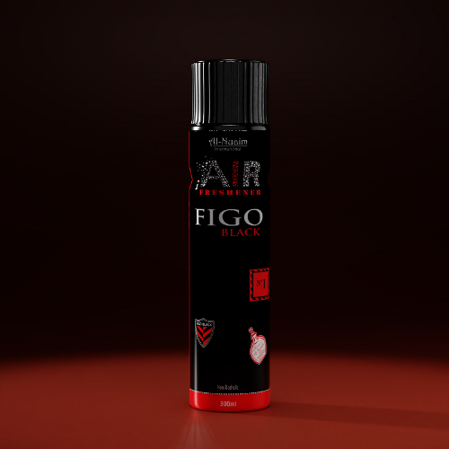 Al Nuaim Figo Black (Home, Office, Car) Air Freshner 300 ml Spray (Alchohol Free)