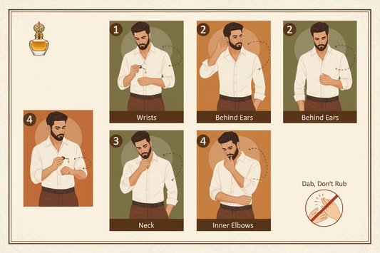 अत्तर को सही तरीके से कैसे लगाएँ ?(और इसे पूरे दिन तक टिकाएँ)