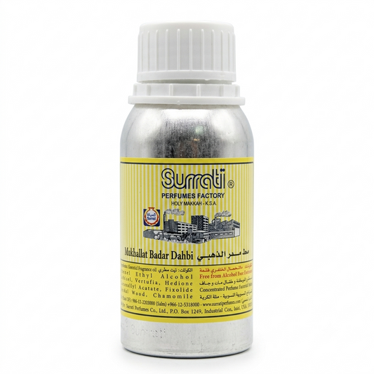 SURRATI Mukhallat Badar Dahbi 100 ml Aluminum Tin, Made in Saudi Arabia Floral Attar (Floral)
