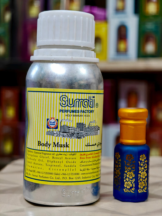 Body Musk Surrati Attar Concentrated Perfume Oil 100 ML Pack Fragrance Bottle