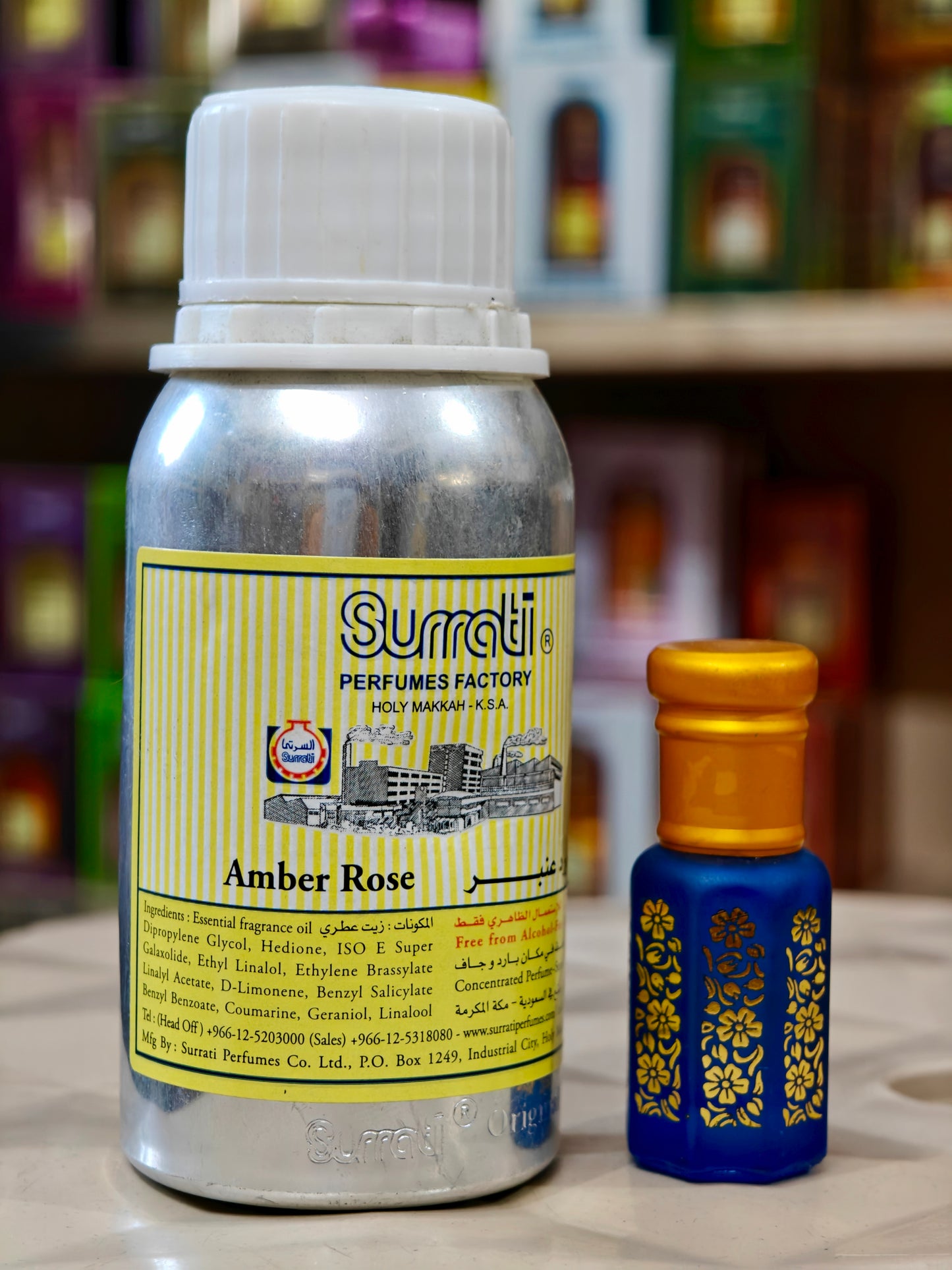 AMBER ROSE 100ML LOOSE BOTTLE BY SURRATI CONCENTRATED PERFUME OIL FROM KSA